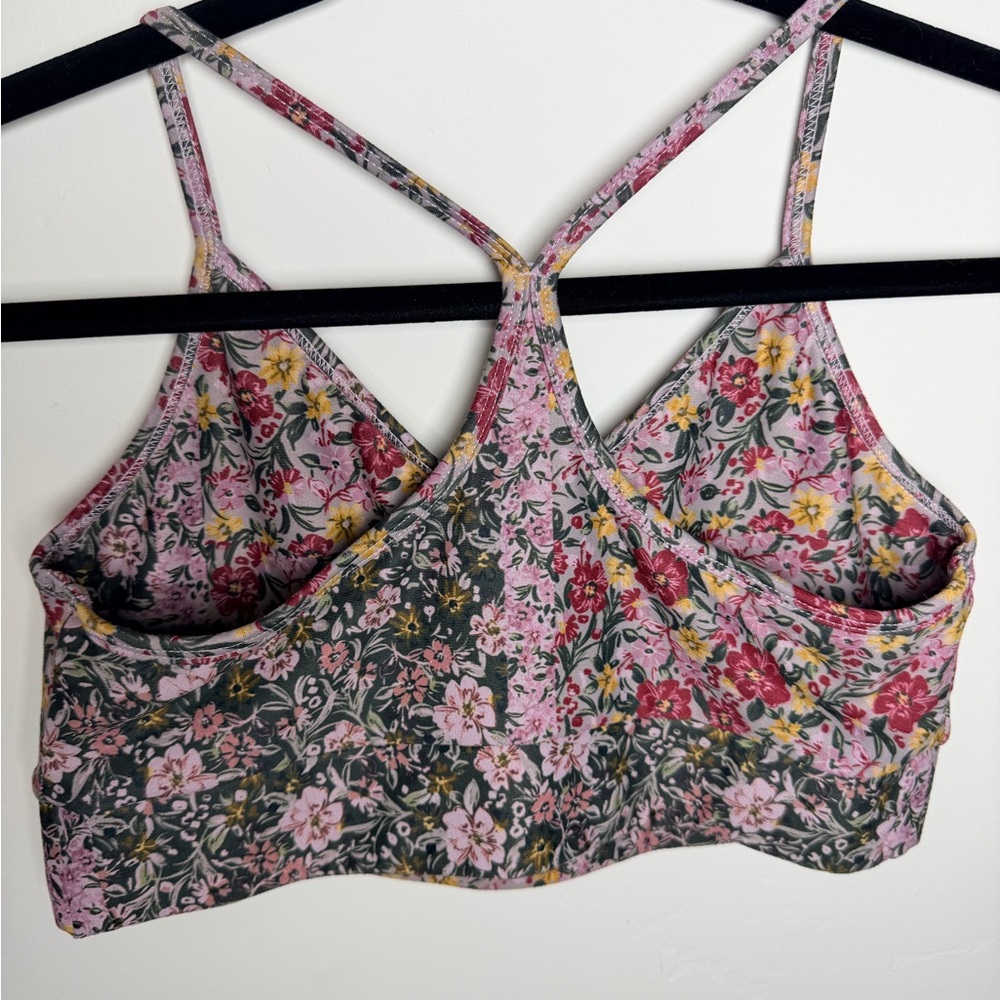 Savvi matching set leggings sport bra green pink floral large small activewear - Picture 6 of 8
